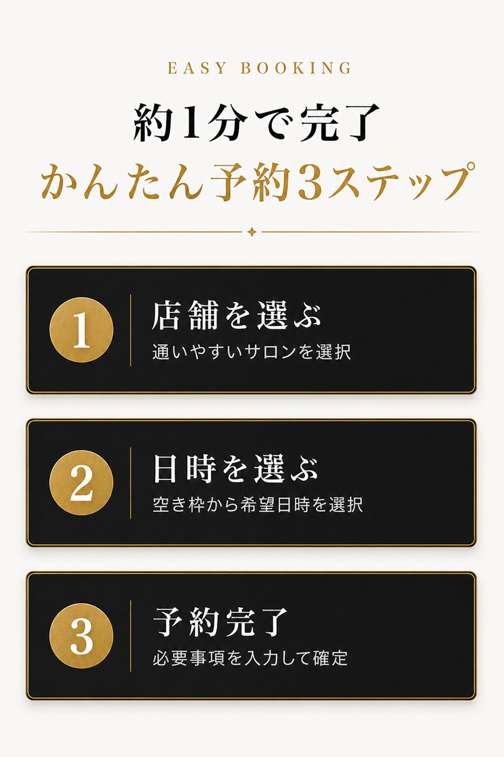 「眉毛HOUSEがやらないこと」を説明する画像。強引な営業・時短施術・男女共用をせず、都度払い・丁寧なカウンセリング・メンズ専門である旨を写真とともに記載